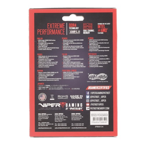 Patriot Viper Elite II DDR4 RAM 32GB (2X16GB) 4000MHz CL20 1.4v UDIMM Desktop... - Picture 9 of 12