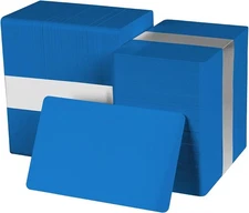 Pack of 100 Hospital Blue CR80 PVC Cards | 30 mil 100 ID Cards, 