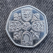 50p Charles III 2022 50p Fifty Pence Coin Royal Arms Reverse Uncertified