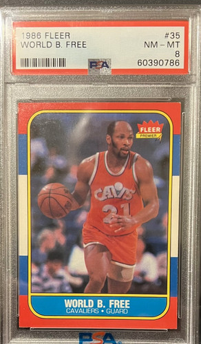1986 Fleer WORLD B FREE #35 Cleveland Cavaliers Vintage Basketball PSA 8