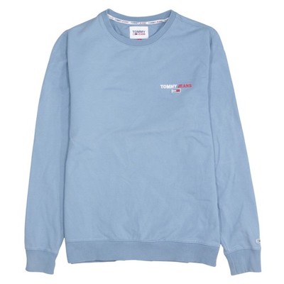 Tommy Jeans Herren Sweatshirt blau Rundhals Logo Größe M