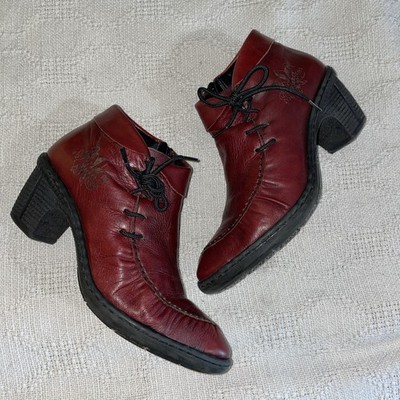 Rieker Women s Casual Booties Size 36 U.S. 5 M Burgundy Leather Going Out Party 