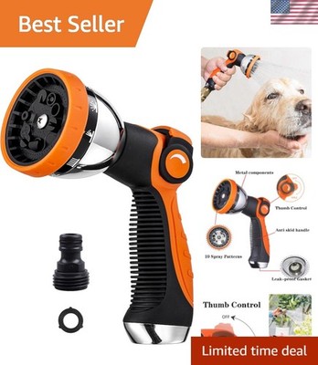 Ergonomic High Pressure Hose Nozzle - 10 Patterns for Easy Gardening & Cleaning