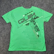 VTG Quiksilver Shirt Mens XL Green Graphic Surf Skate Tee Organic Cotton Y2K
