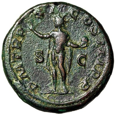 Severus Alexander AE As ''Sol, Globe'' Rome Good Very Fine Rare