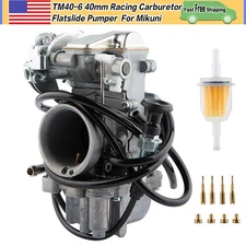 TM40 40mm Racing Carburetor For Mikuni TM40-6 TM 40 Flatslide Smoothbore Carb