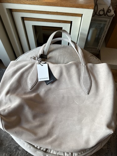 M&S Suede Tote Bag by Autograph New with Tags Colour Light Grey Rrp £90