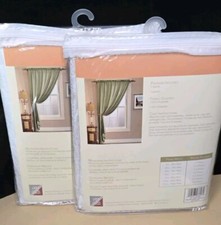 NIP Luster Crushed Faux Silk 2 - 50 x 84 inch each Curtains Panel Pair Off...