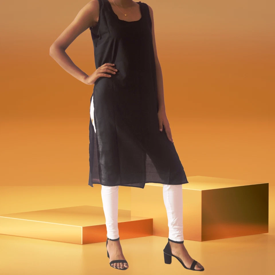 Дамы хлопок внутренний скольжения, полная длина нижнее белье камзол для прозрачного платья - Изображение 3 из 4