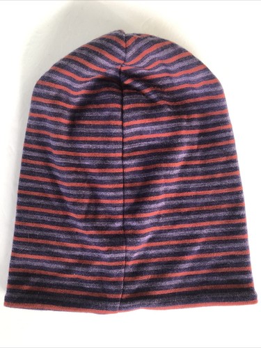 SMARTWOOL Merinowolle Wende Beanie/Mütze rot/lila gestreift Neu ohne Etikett - Bild 3 von 7