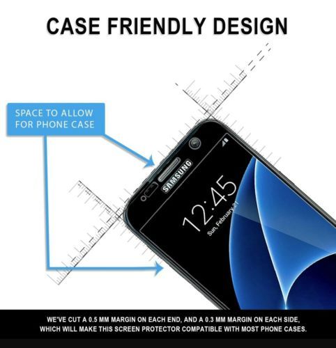 Case Friendly Premium Tempered Glass Screen Protector Samsung Galaxy S7 Edge CL - Picture 4 of 4
