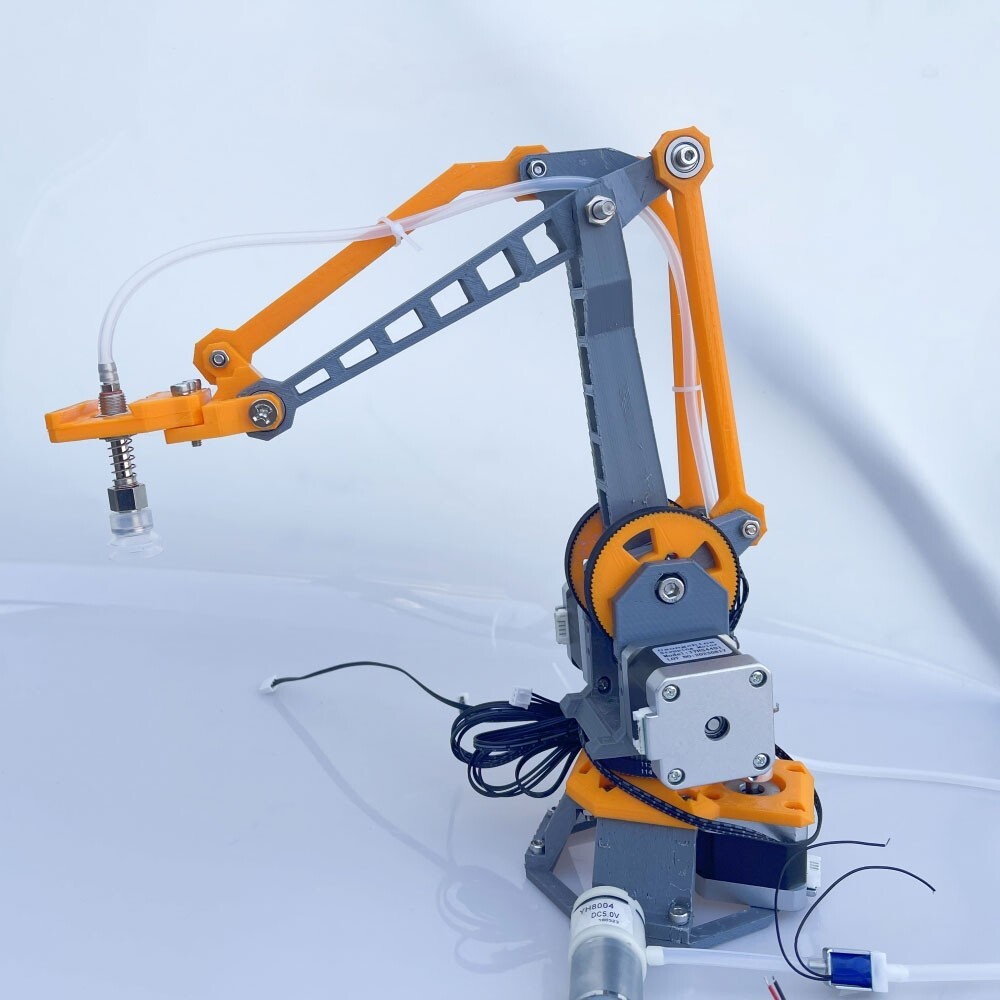 Robot Arm 3D Printed Mechanical Arm w/Stepper Motor Air Pump and Belt Pulley