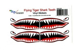 Flying-Tigers-shark-teeth-decal-1-034-t-x-2-5-034-WWII-plane-canoe-stickers-airplane