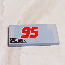 LEGO Sign 95 Gray printed Sign Born in 1995 Fun Cake Topper Race Car Number
