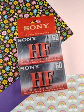 Sony High Fidelity HF 60 Minute Blank Audio Cassette Tape 2 Pack New Sealed
