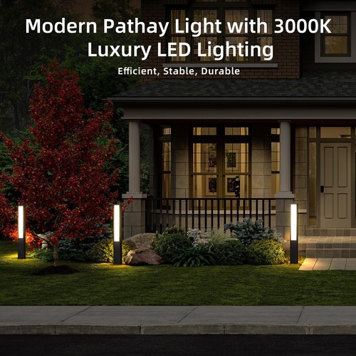 Modern Landscape Path Light,40 Inch Aluminum Pathway Bollard Lights Outdoor H... - Picture 2 of 7