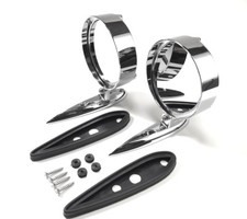 55 56 57 Chevy Yankee Tri-bar Chrome Outside Rear View Mirrors Pair New