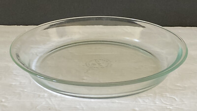 Pyrex Corning #209-35 Glass Pie Plate Baking Dish Pan 9  Clear Vintage
