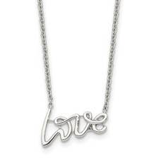 Stainless Steel Polished Love Necklace