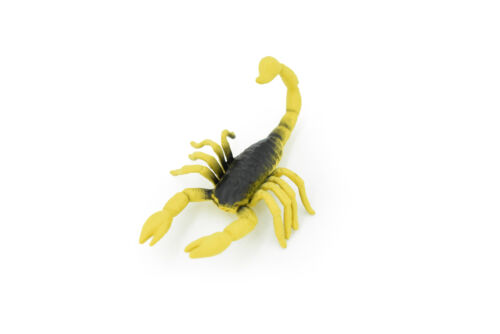 Scorpion, Yellow & Brown, Rubber Toy, Realistic , Model, Kids Gift, 2.5" F1524 - Afbeelding 1 van 6