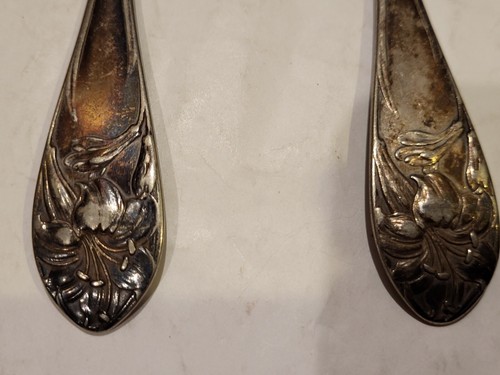 5 Antique ALVIN Silver Plated1907 EASTER LILY/Lily Serving Tablespoon 8 1/8" - Picture 12 of 19