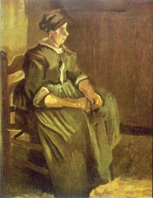 Sitting by Vincent Van Gogh Giclee Fine Art Print Reproduction on Canvas