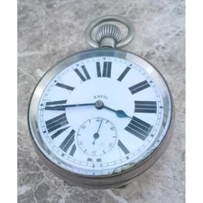 Stunning WW1 Swiss ETA Hi-Grade Silver Goliath 8-Day Patent Watch 1918