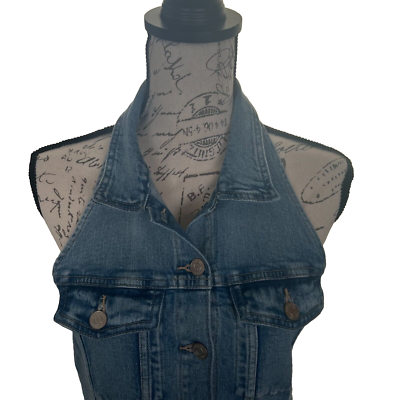 Gap Button-Front Denim Halter Dress with Washwell Size 10 Y2k, Retro | eBay