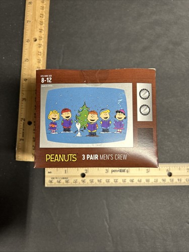 Peanuts Charlie Brown Snoopy Gift Box 3 Pairs of Socks Shoe Size 8-12 Bioworld - Picture 10 of 10