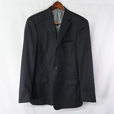 Hart Schaffner Marx 46L Charcoal Gray Superfine Wool Blazer Suit Sport Coat