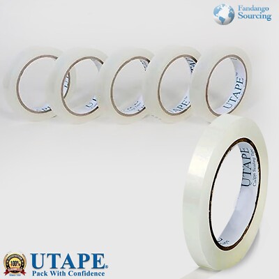 6 Rolls Packing Tape Sealing Tape  1/2'' x 225ft Shipping Packaging Tape Per Pack