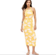 Diane Von Furstenburg DVF x Target Halter Ginkgo Yellow Knit Midi Dress Large