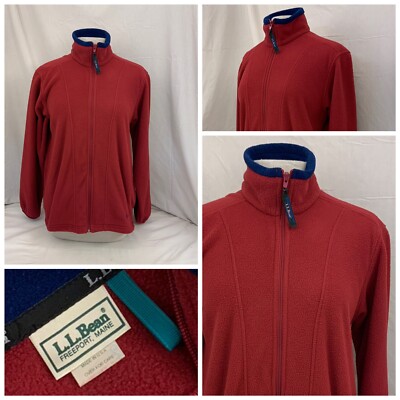 L.L. Bean Fleece Jacket Sz S Pink Full Zip 100% Poly Made In USA YGI N2-464