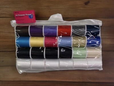 ALLARY All Purpose Polyester Thread - 24 Spools / 200 Yards - Assorted Colors