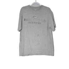VF Imagewear Men T Shirt Gray Denver Broncos Poly Short Sleeves Crewneck Large