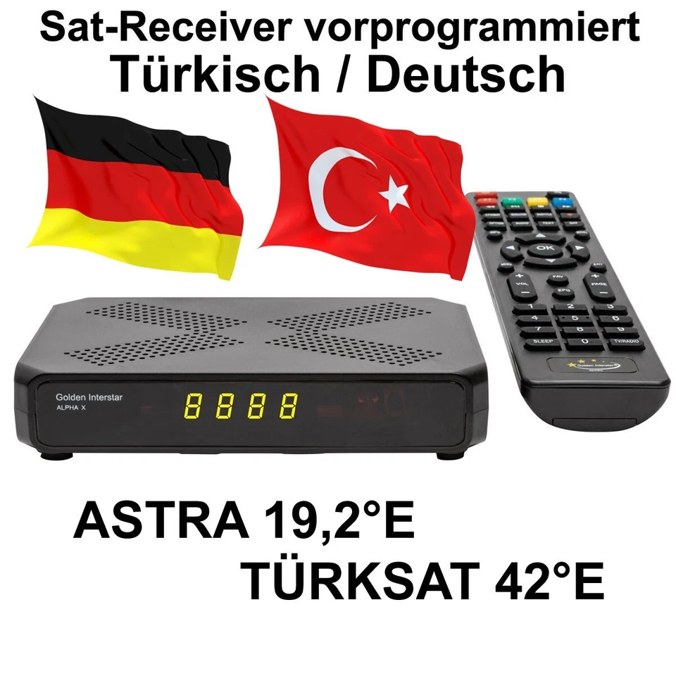 Türkische TV Sat Receiver Alpha X FULL HD vorprogrammiert Deutsch Türkisch LAN - Bild 2 von 4