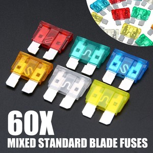 60pcs Blade Fuses Assorted 1A -40A Car Van Truck Boat HGV 12v 24v Fuse ATO Set