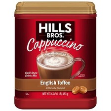Hills Bros Instant Buttery English Toffee Cappuccino    Mix, 16 Oz