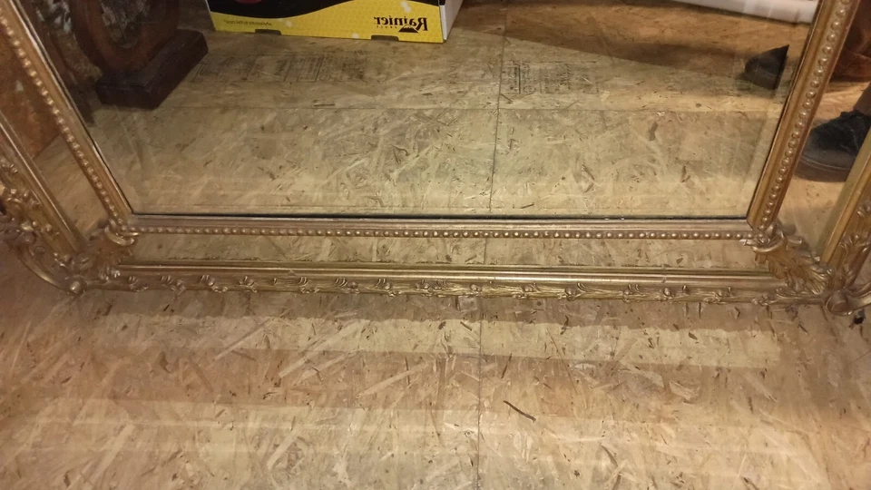 Espejo dorado siglo XIX con vidrio facetado Foto 4 de 4