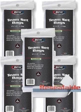 Team Bags BCW Resealable Sleeves 5 Packs of 100, 500 total