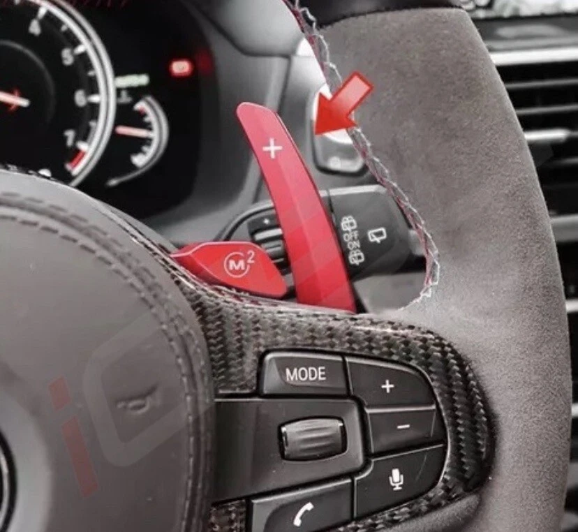 Palancas de cambio de aleación roja para BMW G20 F90 330i M340i 440i X5m X3m M3 M4 M5 335i Foto 4 de 4