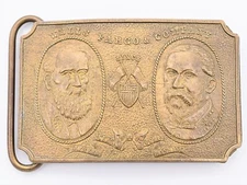 Wells Fargo Portraits Fairchild Original 70s Brass Belt Buckle