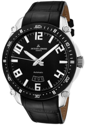 Jacques Lemans Geneve GU333A SWISS MADE Men's Automatic Watch $1595 RARE NEW