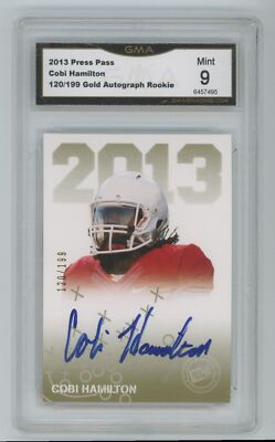 2013 Press Pass Gold Auto Cobi Hamilton GMA MINT 9 .  120/199 #PPS-CH