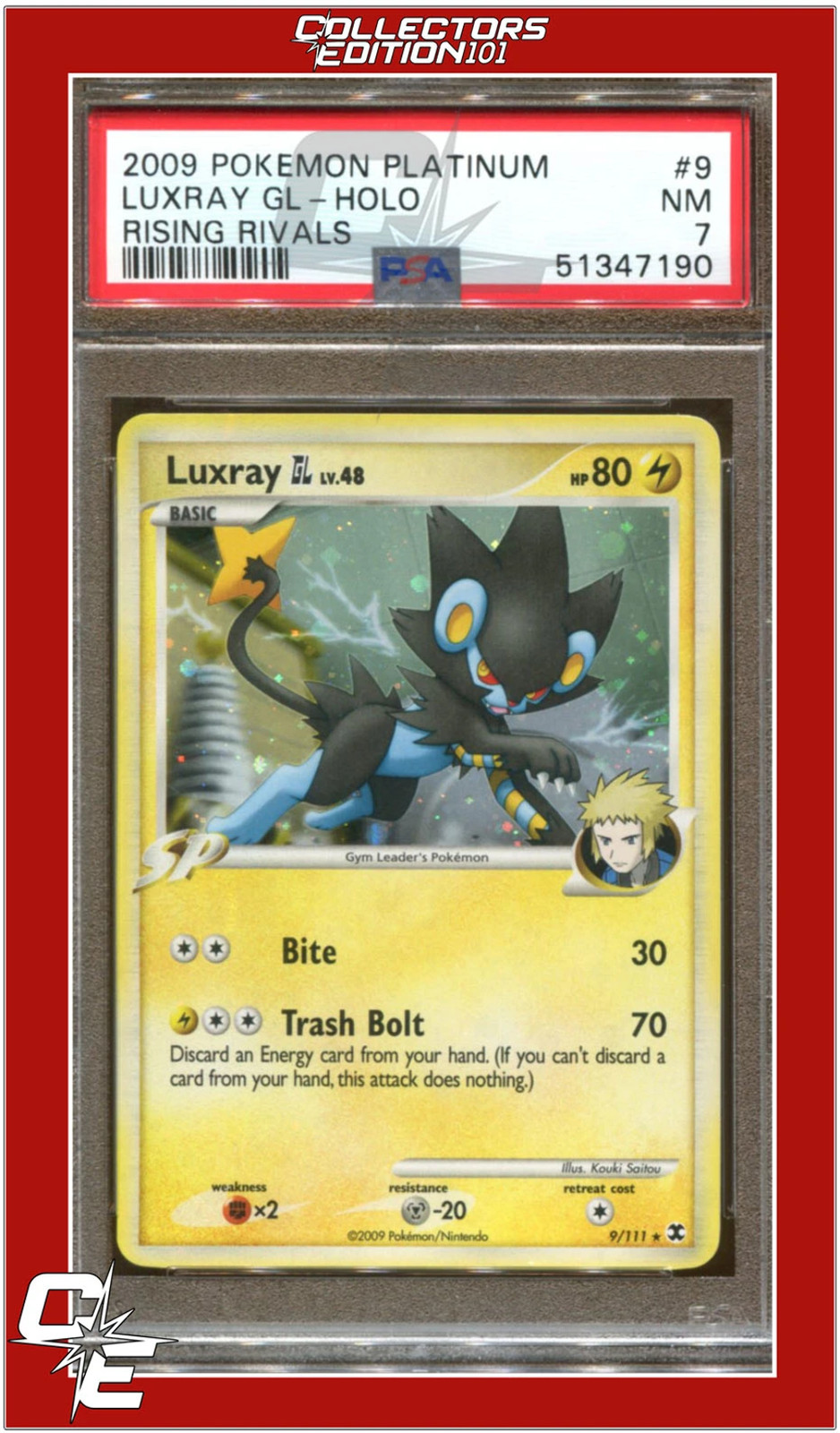 Rising Rivals 9 Luxray GL Holo PSA 7