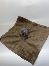 Carters Plush Grey Brown Bear Security Blanket Lovey Rattle Baby Nunu Soft 14"