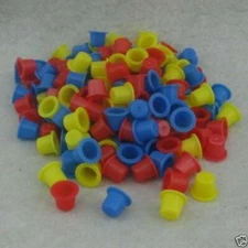 New 300PCS Small Size 8mm Mixed Colors Plastic Tattoo Ink Cap Cups Supply