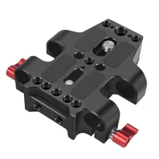 Base Plate 15mm Double-hole Tube Clamp Head For Sony A7C / Panasonic GH5S / Fuji