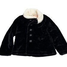 MATILDA JANE Just Imagine Artis Black Faux Fur Coat Size 10 NWOT