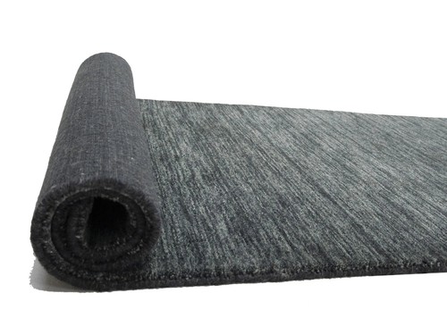 Charcoal Solid Hand-Loomed 3X10 Gabbeh Wool Rug Oriental Home Decor Carpet - Picture 12 of 12